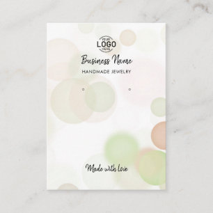 De Visite Carte d'affichage moderne Beige Green Bubbles