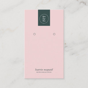 De Visite Carte d'affichage moderne Blush Pink Blue Earing