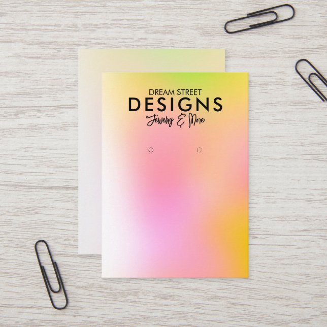 De Visite Carte d'affichage orange rose tendance (Devant/Arrière en situation)