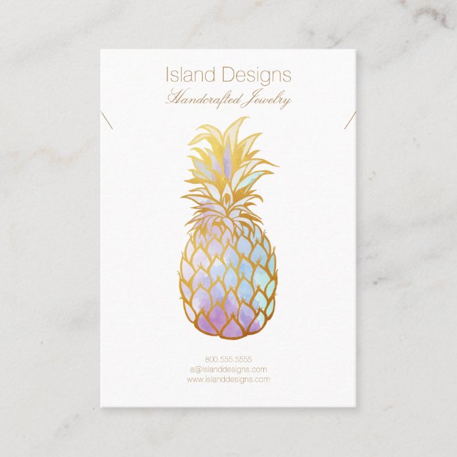 De Visite Carte d'affichage pour bijoux à ananas (Devant)