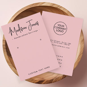 De Visite Carte d'affichage Simple Calligraphie Blush Pink