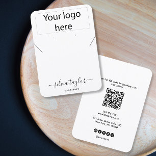De Visite Carte d'affichage simple logo QR code collier