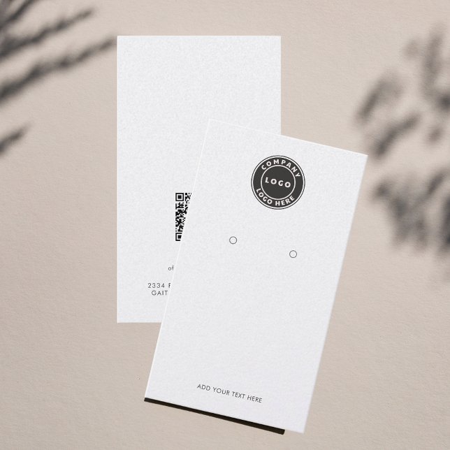 De Visite Carte d'affichage simple pour logo et code QR (Business Logo with QR Code Earrings Display Card)