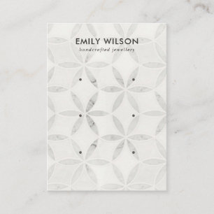 DE VISITE CARTE D'AFFICHAGE SOFT OFF WHITE FLORAL 3 STUD EAR