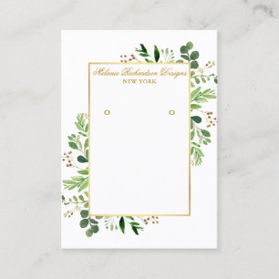 De Visite Carte d'affichage Verdure en aquarelle Gold