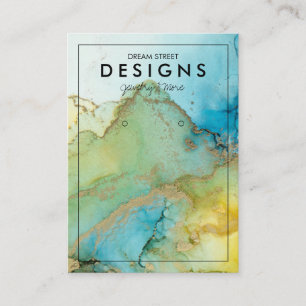 De Visite Carte d'affichage Vert Aquarelle Or tendance