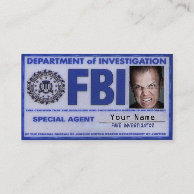 De Visite Carte d'agent du FBI (Devant)