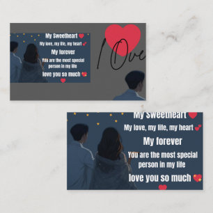 De Visite Carte d'amour romantique pour chéri   Couple migno