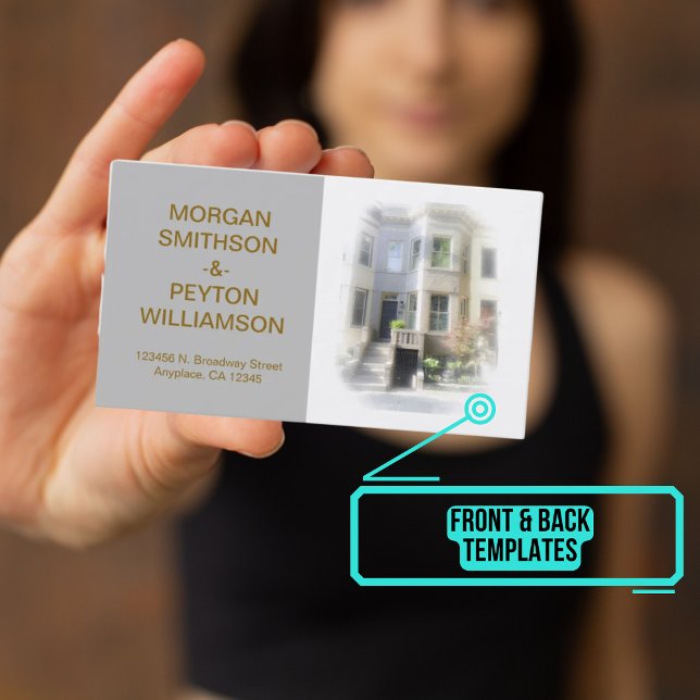 De Visite Carte d'appel des couples - Photo avec Bordure gri (This design has easily customizable templates for text and photo.)