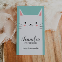 Carte d'appel maman Cute chat Kitty blanc