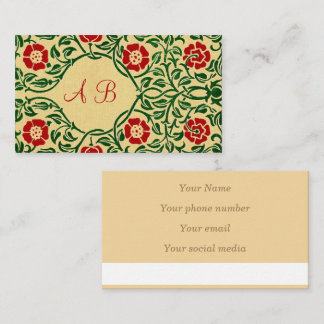 De Visite Carte d'appel Rose Art Nouveau