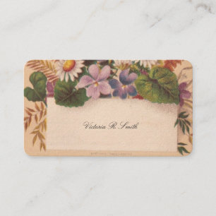 De Visite Carte d'appel victorienne - Floral