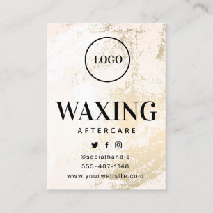 De Visite Carte d'arrière-garde Logo Gold Waxing personnali