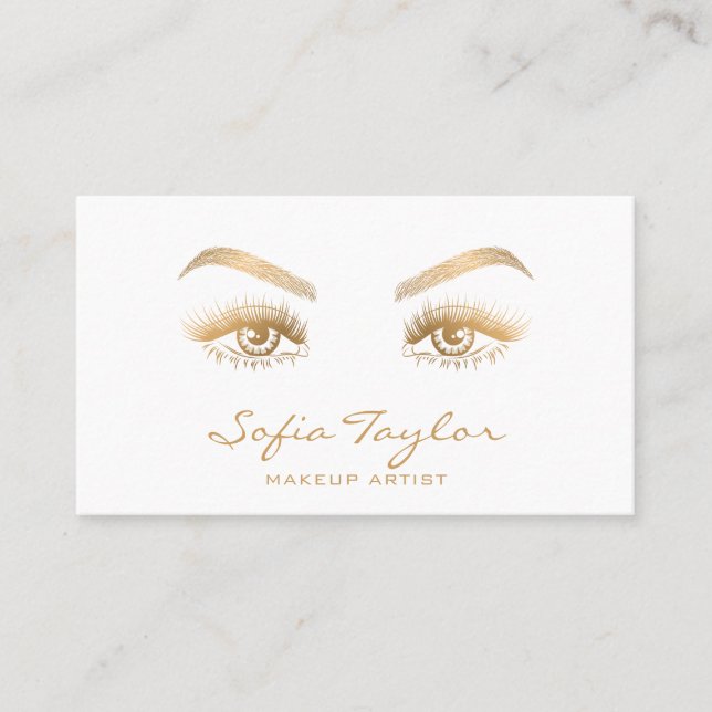 De Visite Carte d'artiste maquillage Gold Long Lashes (Devant)