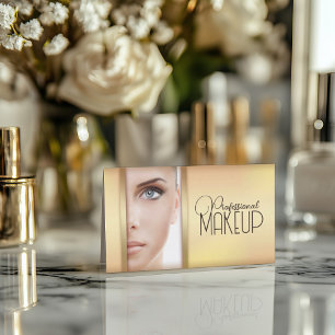 De Visite Carte d'artiste maquillage simple pour femme Gold