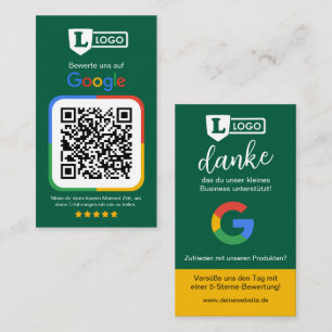 De Visite Carte d'évaluation Google avec code QR