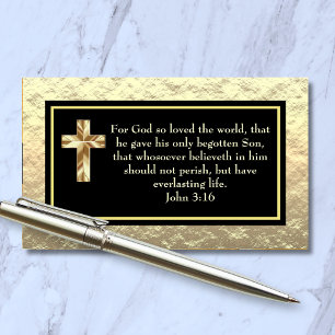 De Visite Carte d'évangéliste KJV Or et Noir pour Pasteur d'