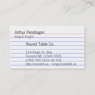 De Visite Carte d'index