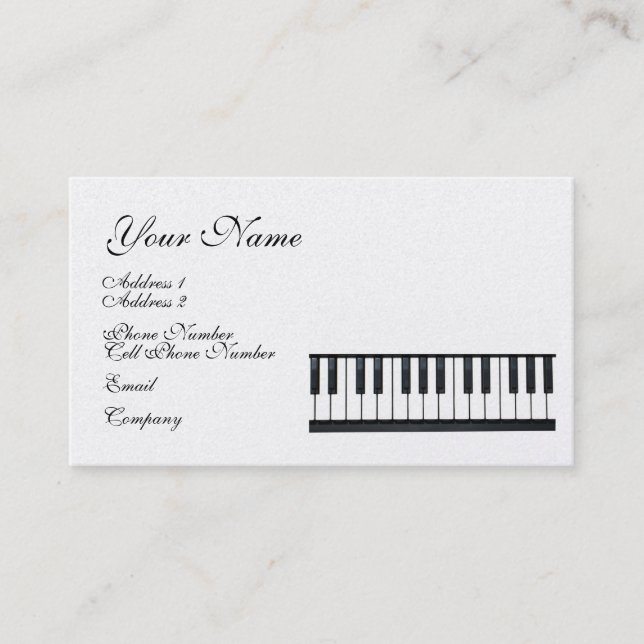De Visite Carte d'industrie musicale - clavier - piano (Devant)