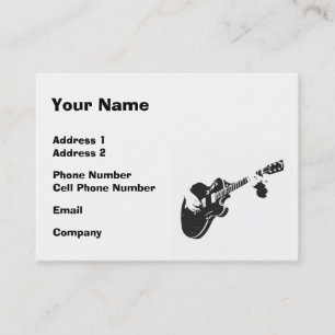 De Visite Carte d'industrie musicale - guitare noire