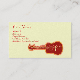 De Visite Carte d'industrie musicale - guitare rouge