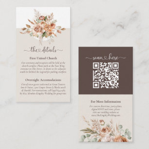 De Visite Carte d'information sur les détails du mariage flo