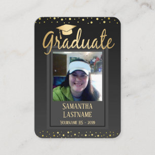 De Visite Carte d'invité pour les diplômés Une photo