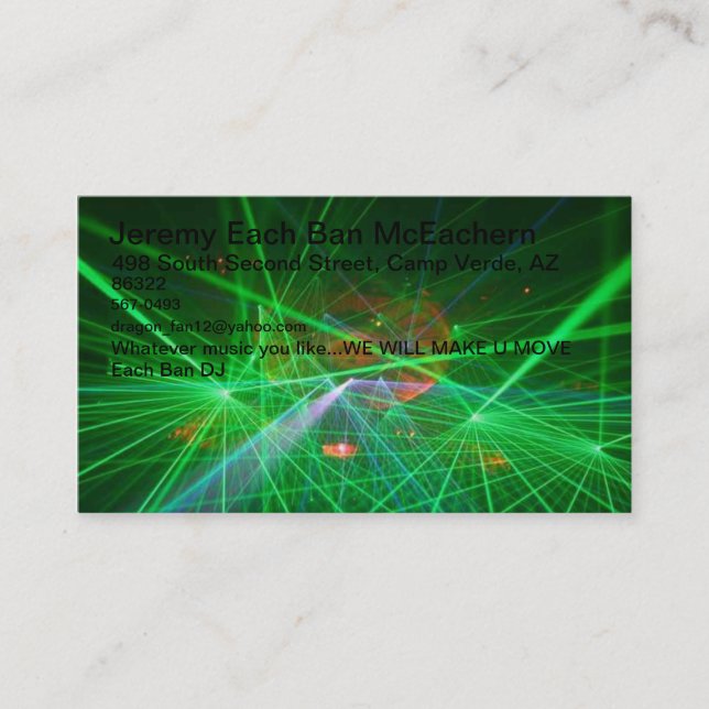 De Visite Carte du DJ (Devant)