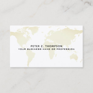 De Visite carte du monde beige clair