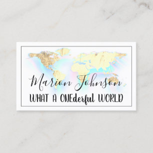 De Visite Carte du monde Carte Globe Travel Agency Gold QR L