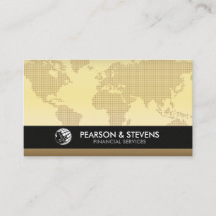 De Visite Carte du monde en or Finance Entreprise Financier