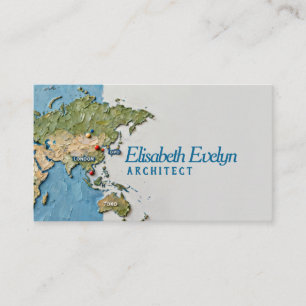 De Visite Carte du monde peinte texturée avec emplacements m