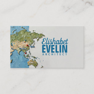 De Visite Carte du monde peinte texturée D567
