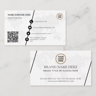 De Visite Carte du monde QR Code formelle