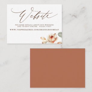 De Visite Carte du site Web Mariage des fleurs d'automne