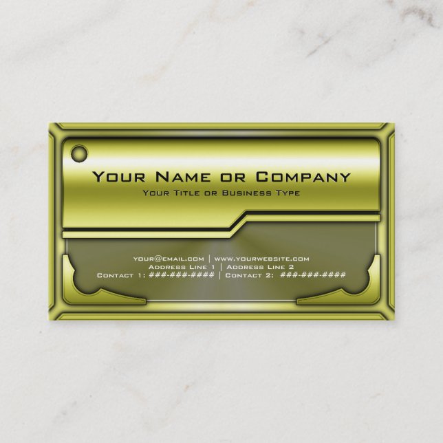 De Visite Carte en métal Hi Tech Faux version 3 avec logo (Devant)