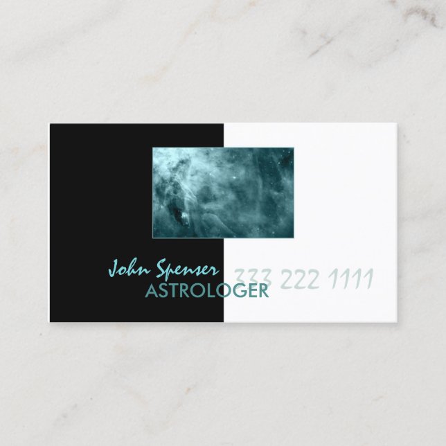 De Visite Carte Galaxy Cosmos Métaphysique Blue (Devant)