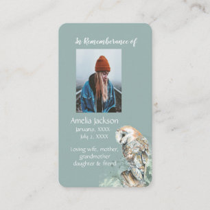 De Visite Carte mémoire mémorielle Chouette effraie aquarell