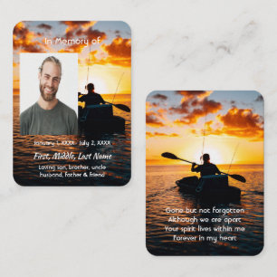 De Visite Carte Memorial Pocket Card Kayaking Sport