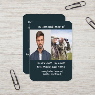 De Visite Carte Memorial Pocket Card Oiseaux Observation d'o