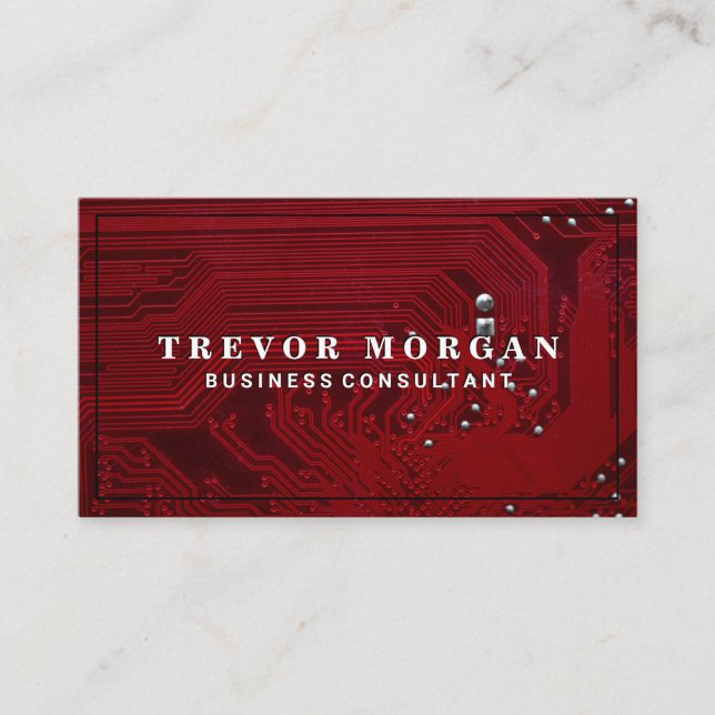 De Visite Carte mère | Micropuce rouge | Tech (Devant)