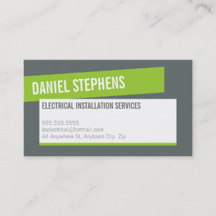 De Visite CARTE MODERNE cool vert citron vert gras gris