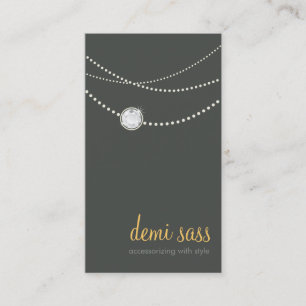 De Visite carte moderne funky élégant collier gris jaune