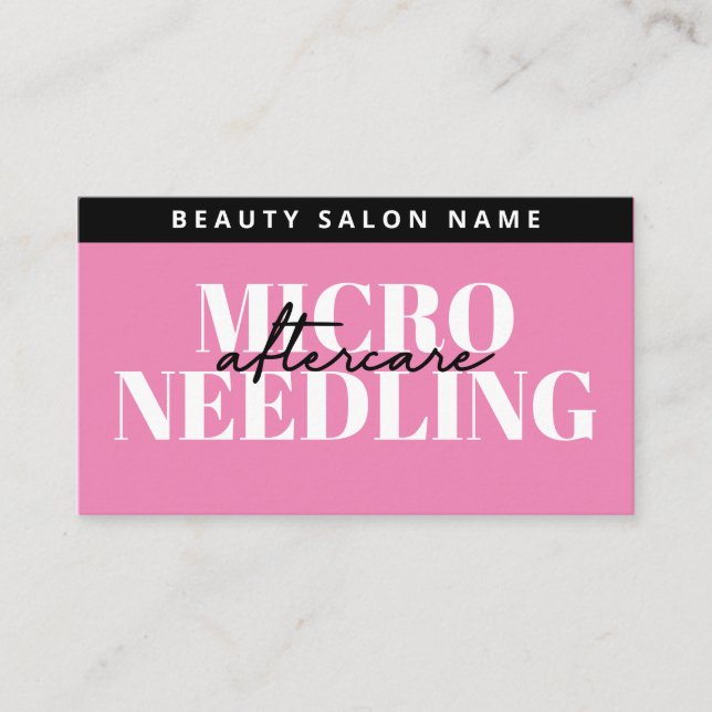 De Visite Carte moderne Microneedling Aftercare (Devant)