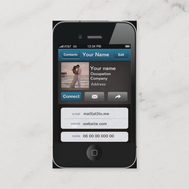 De Visite Carte personnalisable professionnelle d'iPhone (Devant)