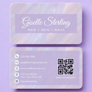 De Visite Carte professionnelle QR Code iridescent violet