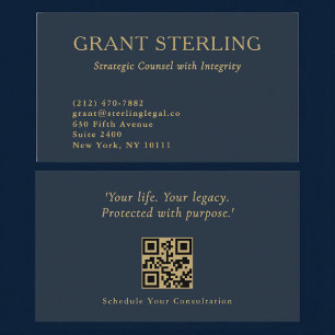 De Visite Carte QR minimaliste pour cabinet d'avocats profes