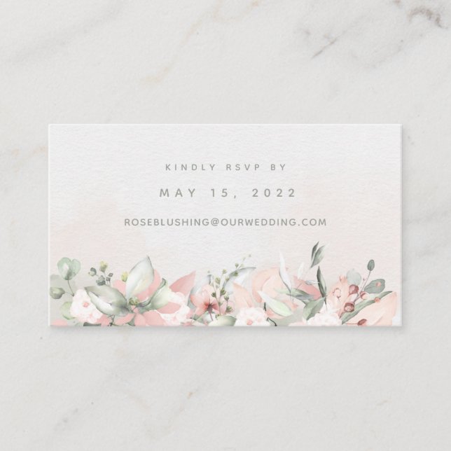 De Visite Carte RSVP en ligne Mariage Rose Blusing (Devant)