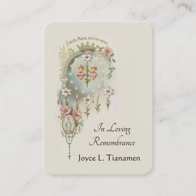 De Visite Carte Sainte du Mémorial funéraire catholique Vier (Devant)