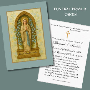 De Visite Carte Sainte du Mémorial funéraire catholique Vier